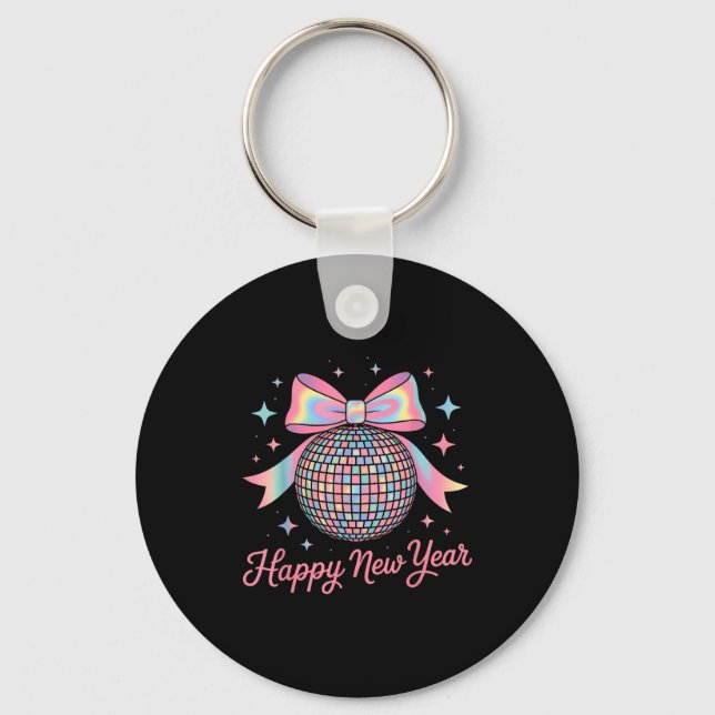 Chaveiro Nye Disco Ball Luxury Golden Happy New Year  (Frente)