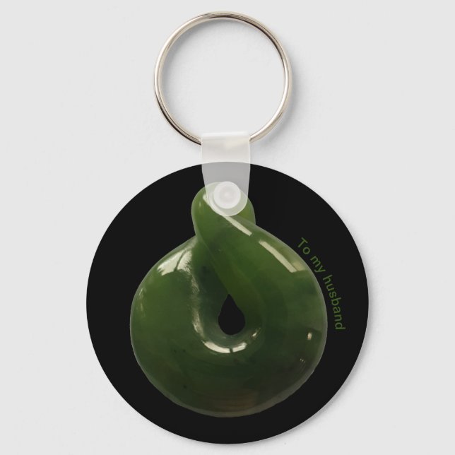 Chaveiro NZ Greenstone Pounamu Twist Gift Ke Personalizável (Frente)