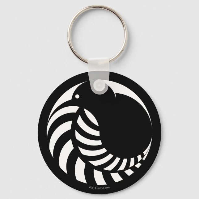 Chaveiro NZ Kiwi / Silver Fern Emblem (Frente)