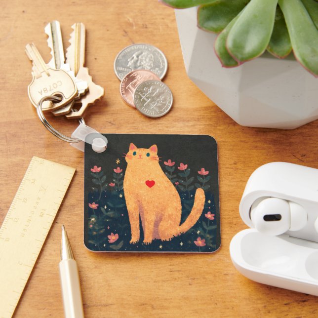 Chaveiro O amor de um gato, uma citação de Charles Dickens (Mesa)