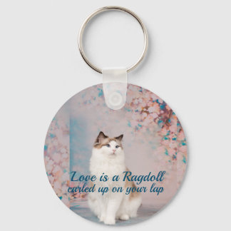 Chaveiro O amor é um Ragdoll enrolado no seu colo