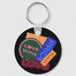 Chaveiro O amor ganha. Orgulho. O orgulho ganha. LGBT+Orgul