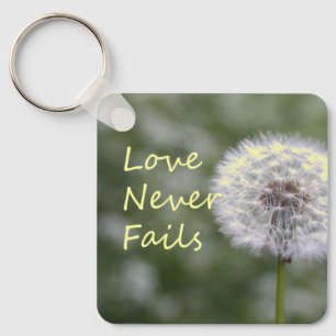 Chaveiro O Amor Nunca Falha Dandelion1 Coríntios 13