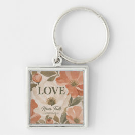Chaveiro O AMOR NUNCA FALHA | Presente de Casamento Cristão