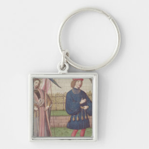Chaveiro O anjo do amor que aparece a um amante no jardim