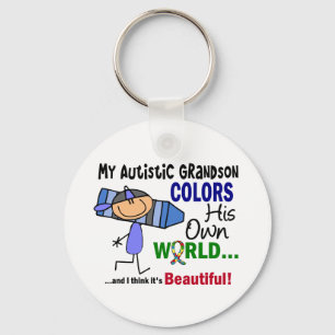 Chaveiro O autismo COLORE SEU PRÓPRIO neto do MUNDO