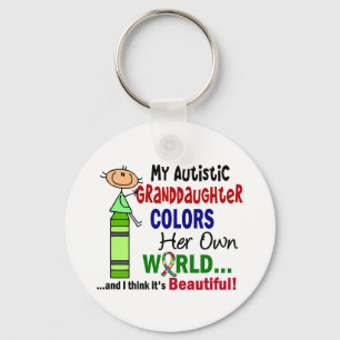 Chaveiro O autismo COLORE SUA PRÓPRIA neta do MUNDO