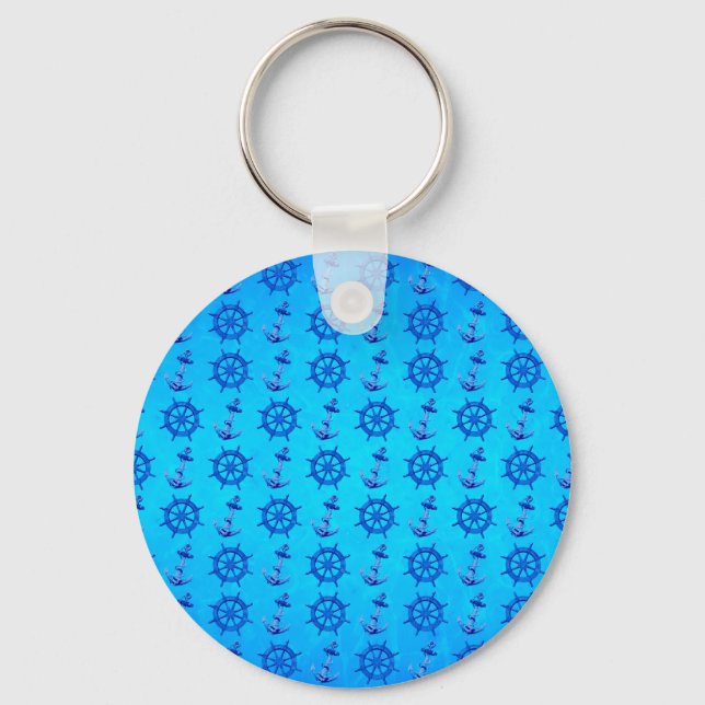 Chaveiro O azul envia a roda e a âncora (Frente)