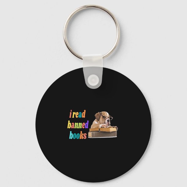 Chaveiro O Buldogue I Lê Livros Banidos (Frente)