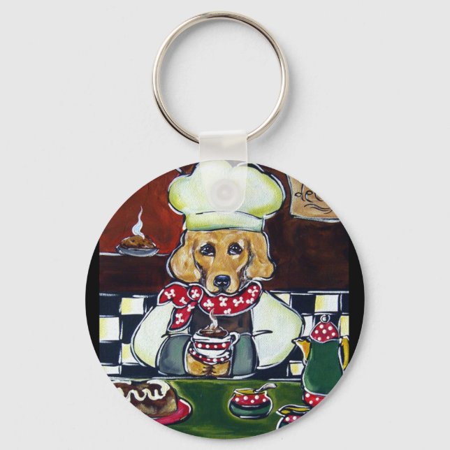 Chaveiro O Café Golden Retriever (Frente)