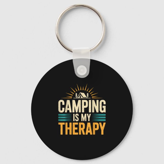 Chaveiro O camping é minha terapia  (Frente)