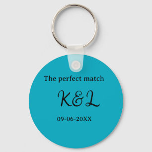 Chaveiro O casal perfeito nome letra data azul sim