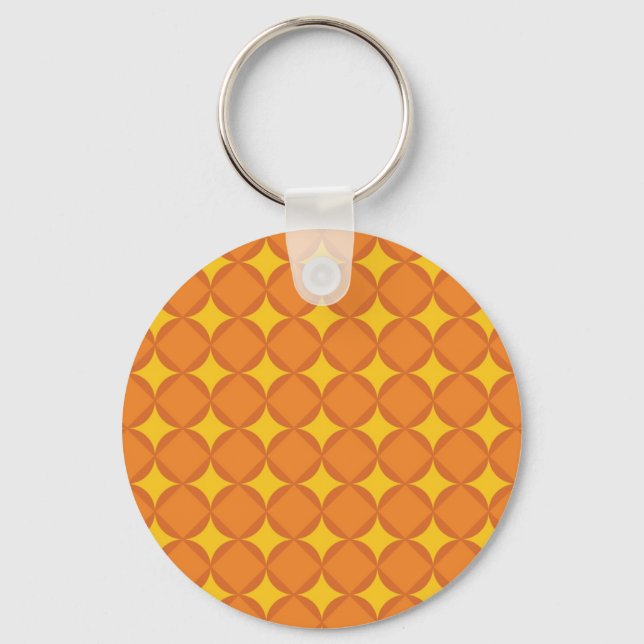 Chaveiro O círculo de estilo dos anos 70 laranja (Frente)