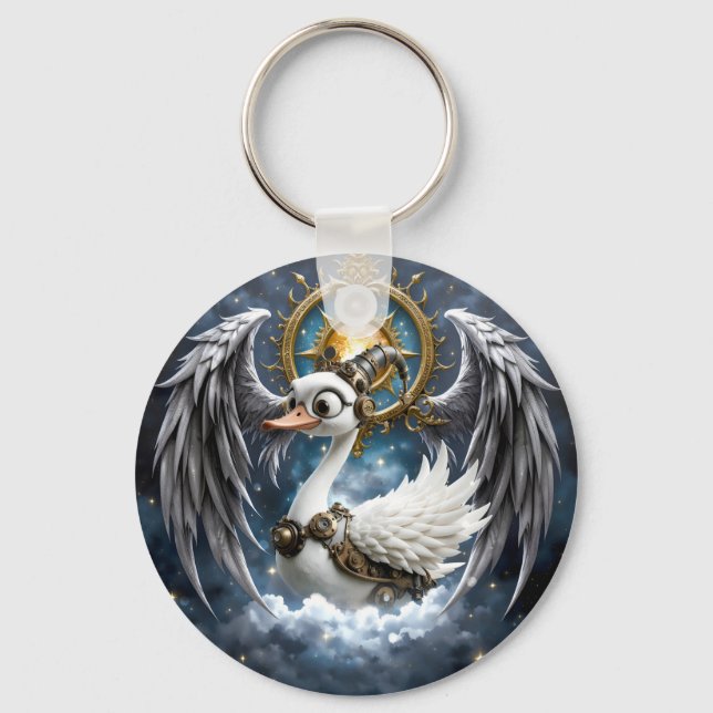 Chaveiro O Cisne Curioso de Relógio. (Frente)