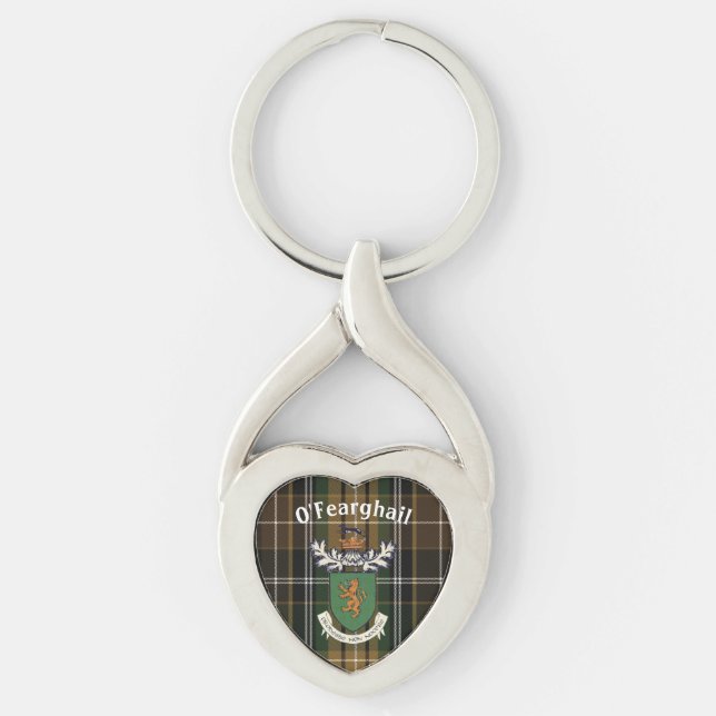 Chaveiro O clã de Farrell da brasão & do tartan de Ireland (Frente)