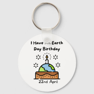 Chaveiro O Dia da Terra é o meu aniversário do Pro Environm