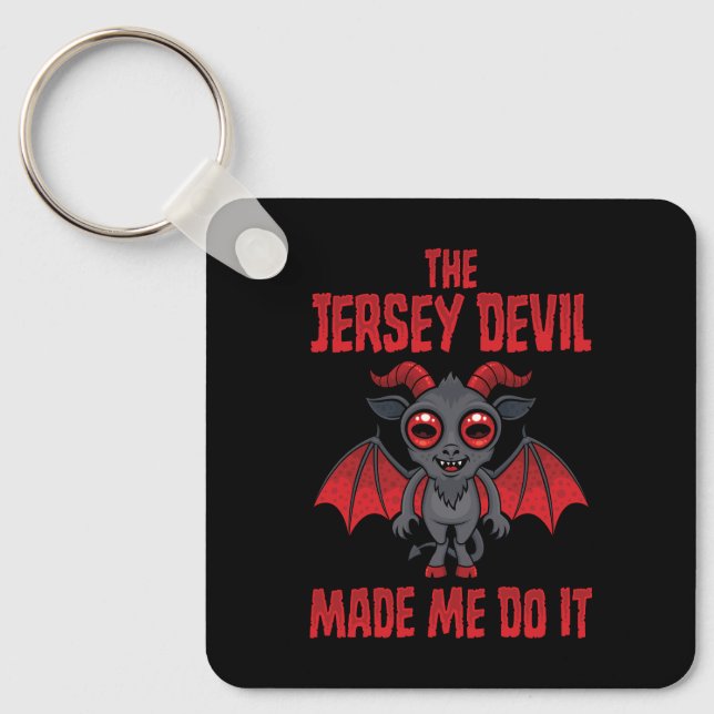 Chaveiro O Diabo de Jersey Me Fez Fazer Isso (Frente)