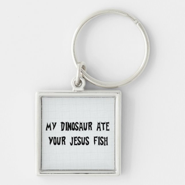 Chaveiro O dinossauro come peixes de Jesus (Frente)