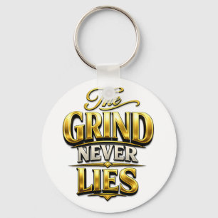 Chaveiro O Esforço Nunca Mente Design Motivacional Dourado