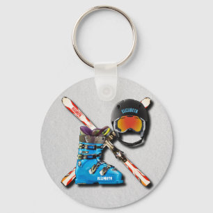 Chaveiro O Esqui Alpino Boots Helmet Googles Com O Seu Nome