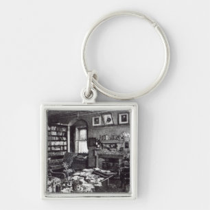 Chaveiro O estudo de Charles Darwin em para baixo abriga,