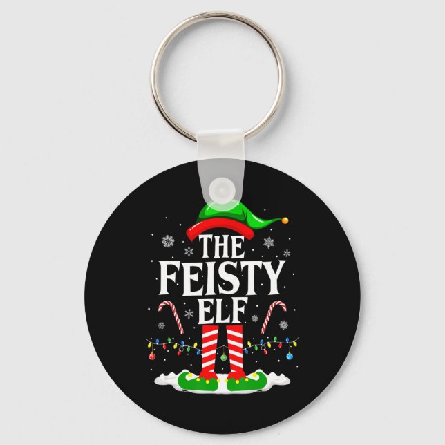Chaveiro O Feiste Elf Xmas Engraçado Grupo Familiar Compatí (Frente)