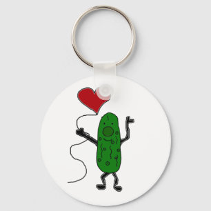Chaveiro O Funny Pickle está segurando o balão vermelho