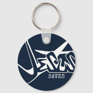 Chaveiro O Grafite Azul Escuro que Jesus salva