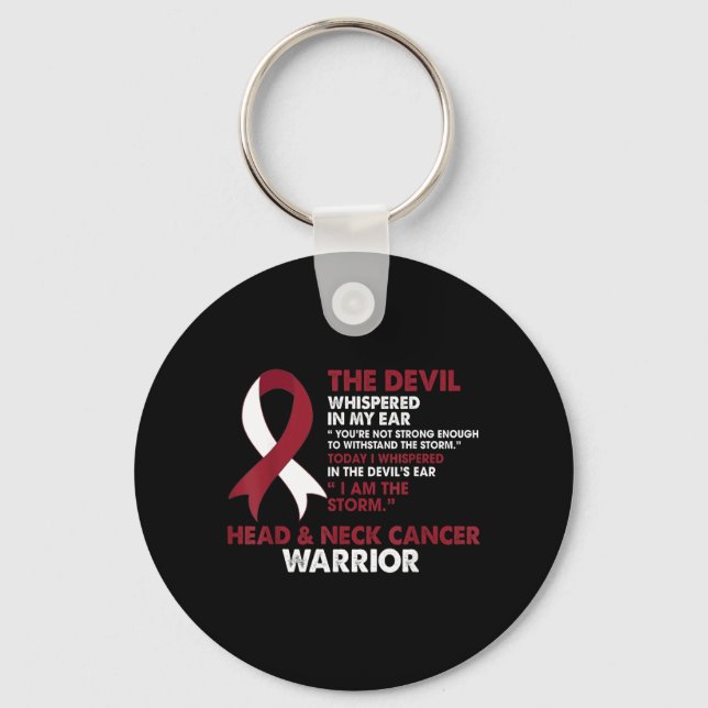 Chaveiro O Guerreiro de Conscientização do Câncer de Cabeça (Frente)