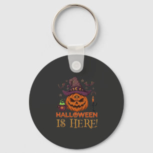 Chaveiro O Halloween Chegou Abóbora Chapéu de Bruxa Caldeir