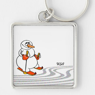 Chaveiro O Homem de Neve do Esqui -