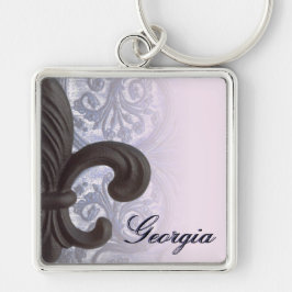 Chaveiro o indigo/aumentou do "Keyring superior da flor de