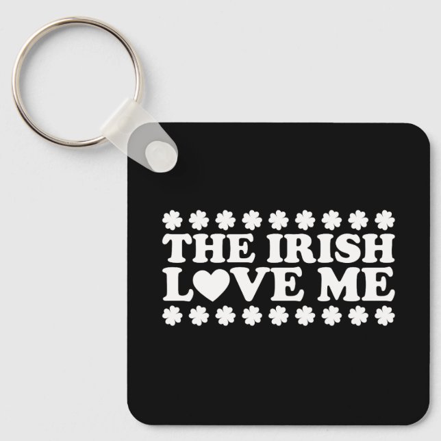 Chaveiro O Irlandês Love Me Shamrock Retro Dia de São Patrí (Frente)