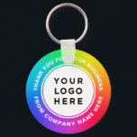 Chaveiro O logotipo de sua empresa no Rainbow Obrigado<br><div class="desc">Logotipo de sua empresa no Yecatching Colorful Rainbow Agradecemos o chaveiro personalizado com texto personalizado em um design moderno e profissional. Minimalista e unísexo,  para qualquer idade e em qualquer ocasião.</div>