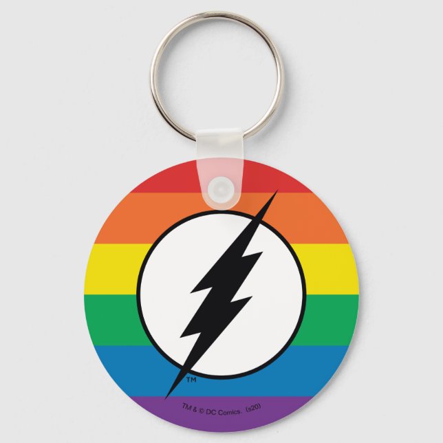 Chaveiro O logotipo Flash Rainbow (Frente)