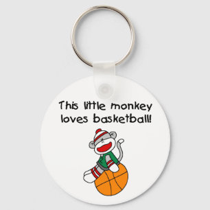 Chaveiro O macaco da peúga ama o basquetebol