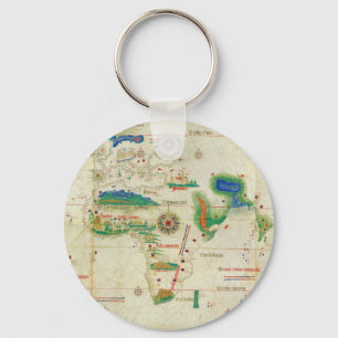 Chaveiro O mapa do mundo do Planisphere de Cantino (1502)