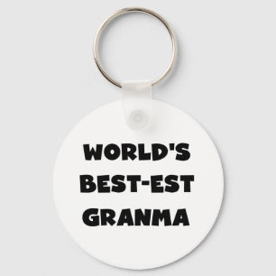 Chaveiro O Melhor-est Granma do mundo preto e branco