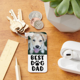 Chaveiro O melhor PAI do DOG moderno imprime 2 fotos nome