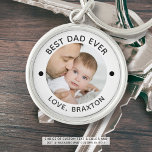 Chaveiro O MELHOR PAI NUNCA Personalizado por Foto<br><div class="desc">Crie facilmente um chaveiro de fotos personalizado para um pai especial com o título MELHOR PAI NUNCA e seu texto personalizado na sua escolha de cores. Faz um presente para o seu aniversário, Dia de os pais ou feriado. ASSISTÊNCIA: para obter ajuda com a modificação ou personalização do design, a...</div>