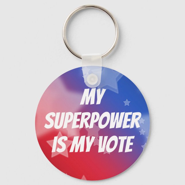 Chaveiro O meu superpoder é o meu voto (Frente)
