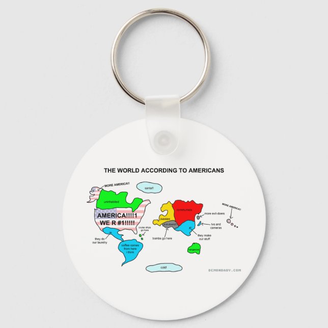 Chaveiro O mundo de acordo com os americanos (Frente)