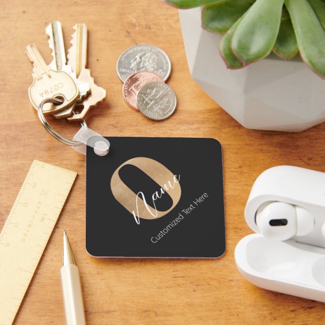 Chaveiro O & Name Iniciais Monogramados Modernos Personaliz (Mesa)