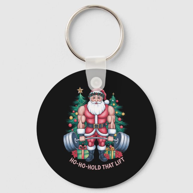 Chaveiro O Natal do Natal do Papai Noel Workout Ho-ho-hold (Frente)