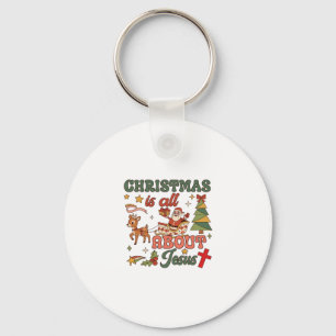 Chaveiro O Natal é tudo sobre Jesus, trenó do Papai Noel, R