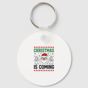 Chaveiro O Natal Está Chegando Design de Papai Noel e Bonec