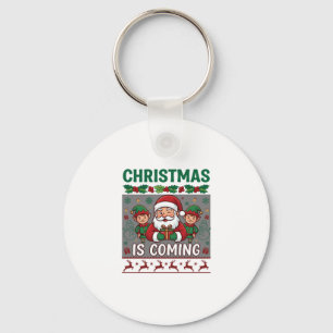 Chaveiro O Natal Está Chegando Papai Noel Elfos Rena