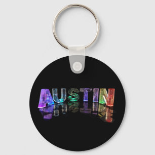 Chaveiro O nome Austin em luzes 3D