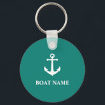 Chaveiro O Nome Do Barco Vintage Anchor Náutico<br><div class="desc">Seu nome de barco personalizado Vintage chaveiro de âncora náutica</div>