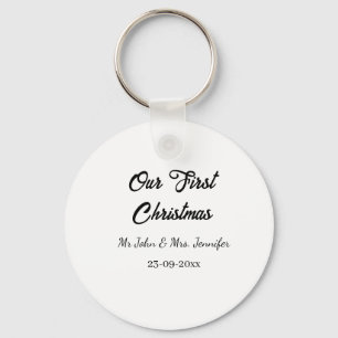 Chaveiro O nosso primeiro Natal, Sr. e Sra. casal, data